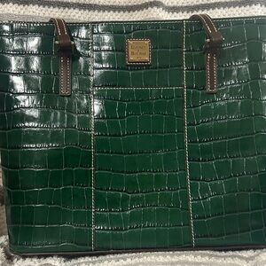 Dooney & Bourke Green Crocodile-Embossed Tote